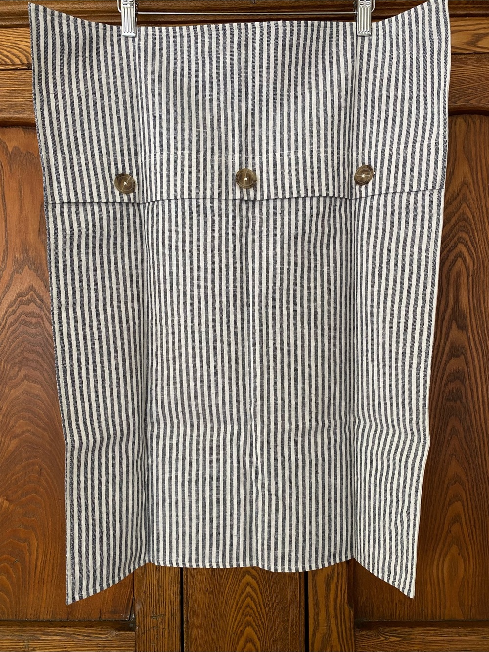 Pottery Barn blue white ticking stripe standard pillowcase sham cotton linen